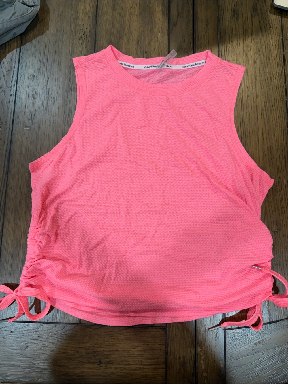 Calvin Klein Neon Pink Sleeveless Tank with Side Ties